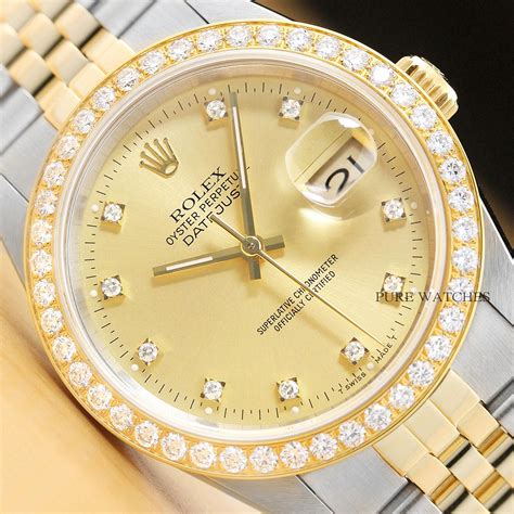 diamond two tone rolex|Rolex watch diamond bezel prices.